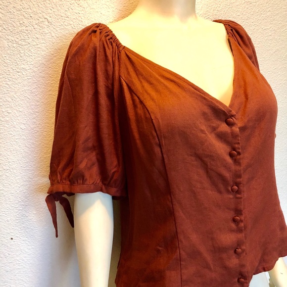 Express Linen Blend Off The Shoulder Top Size XL - Picture 8 of 11